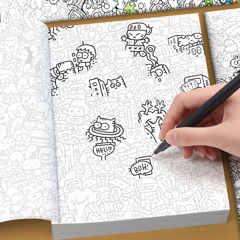 Stress-Relief Doodles Coloring - Adult Coloring Book Stress Relief ulasan dan harga