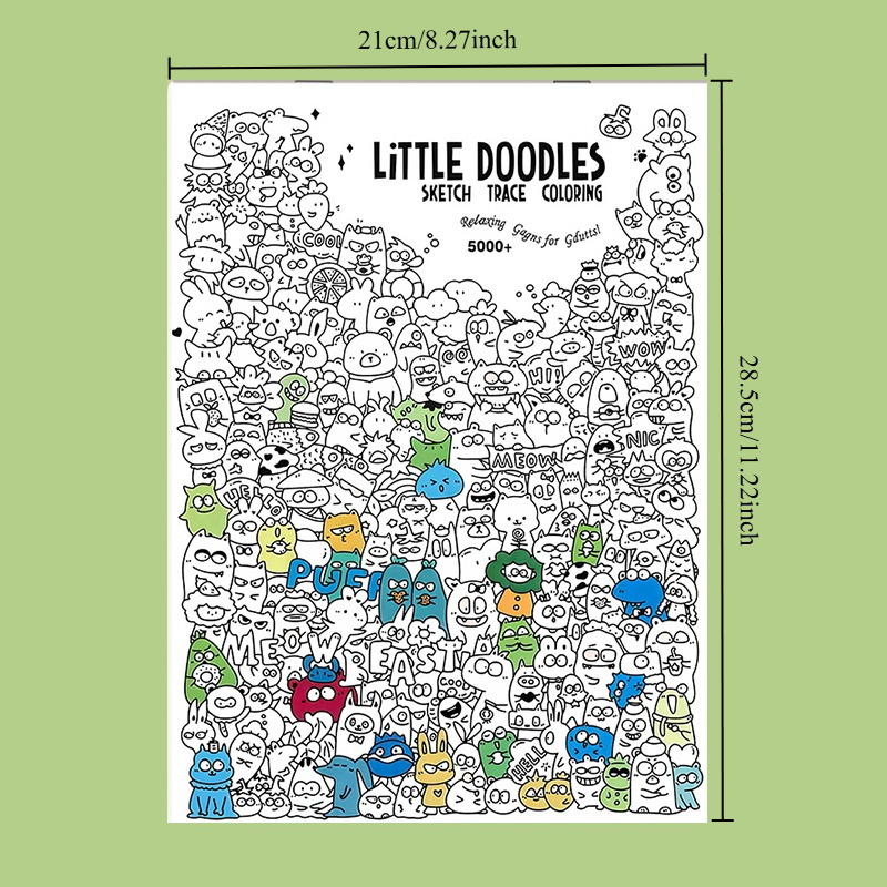 16 Pages Little Doodles Adult  - Adult Coloring Book Stress Relief ulasan dan harga