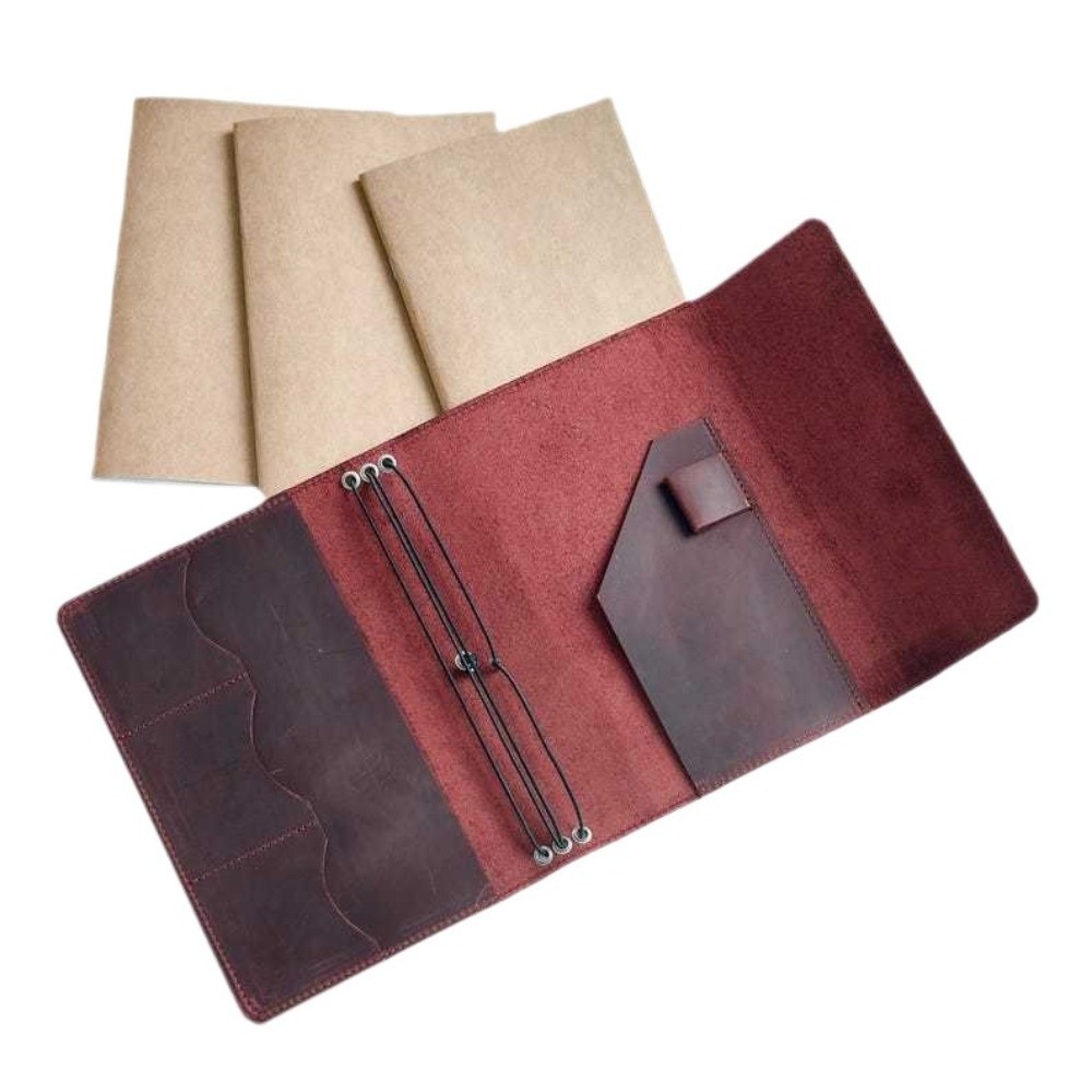 Leather Refillable Notebook Or - Vintage Leather Journal Notebook ulasan dan harga