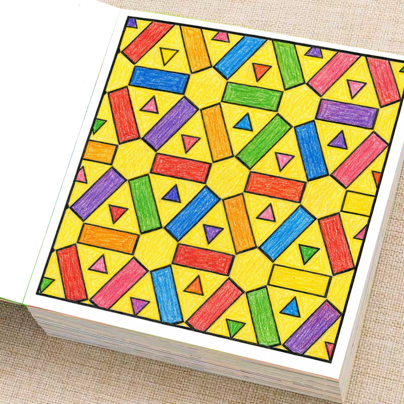 28 Pages Geometric Patterns Co - Adult Coloring Book Stress Relief ulasan dan harga