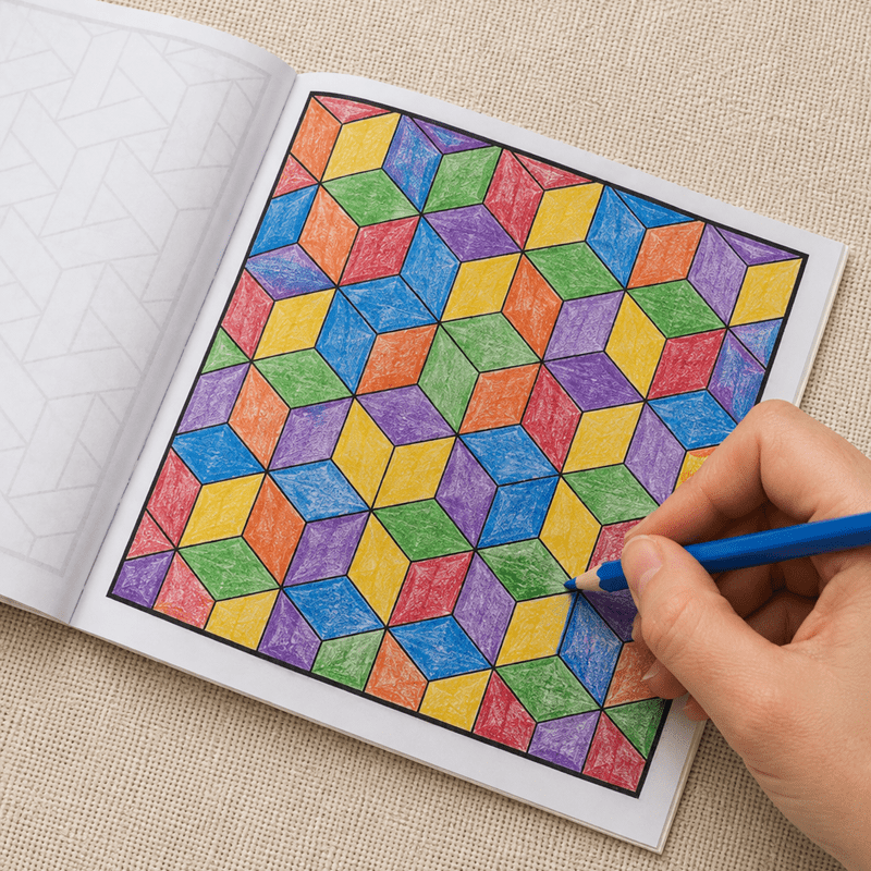 28 Pages Geometric Patterns Co - Adult Coloring Book Stress Relief ulasan dan harga