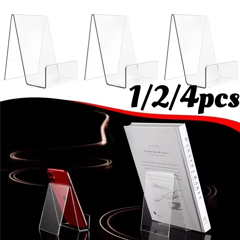 1/2/4Pcs Clear Acrylic Book Di - Clear Acrylic Book Stand Holder ulasan dan harga