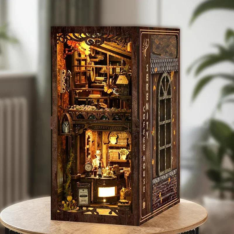 Serenity Coffee House Bookshel - Diy Wooden Book Nook Kit Shelf Insert ulasan dan harga