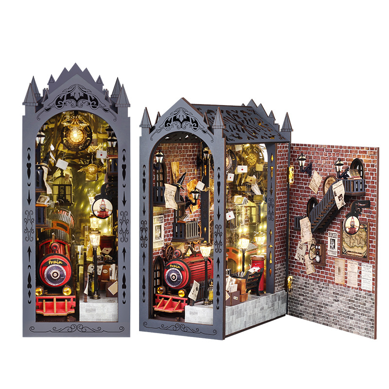 DIY Wooden Magic Christams Boo - Diy Wooden Book Nook Kit Shelf Insert ulasan dan harga